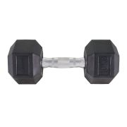 Гантель TORRES 10 кг, PL51910, металл в резиновой оболочке, форма шестигранник, черный