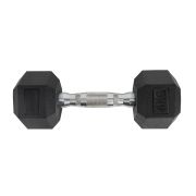Гантель TORRES 4 кг, PL51904, металл в резиновой оболочке, форма шестигранник, черный