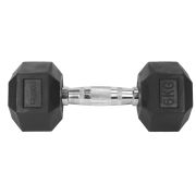 Гантель TORRES 6 кг, PL51906, металл в резиновой оболочке, форма шестигранник, черный