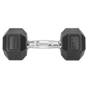 Гантель TORRES 8 кг, PL51908, металл в резиновой оболочке, форма шестигранник, черный