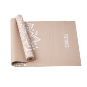Коврик для йоги TORRES Relax 4, YL12224P, PVC 4 мм, нескользящее покрытие, пудровый