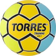 Мяч ганд. TORRES Training, H32153, р.3, ПУ, 4 подкл. слоя, руч. сшивка, желто-голубой
