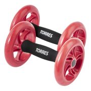 Ролики для пресса TORRES, PL52215, мет., пластик, нескольз. протектор, красно-черный