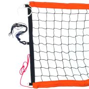 Сетка для пл.вол., FS-PV-№11, 8,5х1м,нить3мм,яч.10см,верх,ниж ленты 7,5см.ОРАНЖ.цв,кев.трос, чер