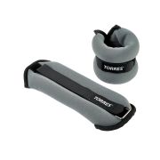 Утяжелители универсальныеTORRES 1 кг, PL110181,(2штх500г), неопрен, металл. песок, серо-черный