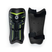 Щитки футбольные TORRES Training , FS2306S, р. S, без голеностопа, две заст. на лип, черно-салатовый