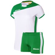 Форма волейб. жен. MIKASA MT375-019-S, р. S, 90% полиэстер 10% эластан, бело-зеленый