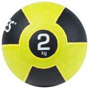Медбол TORRES 2 кг, AL00232, резина, диаметр 19,5 см, салатово-черный