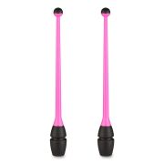Булавы для худ. гимнастики INDIGO, IN019-PB, 45 см, пластик, каучук, в компл. 2шт, розово-черный
