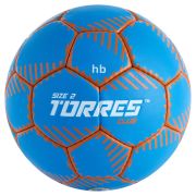 Мяч ганд. TORRES Club, H32442, р.2, ПУ, 5 подкл. слоев, руч. сшивка, синий