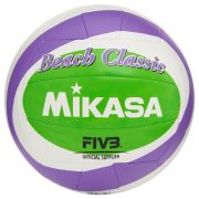Мяч вол. пляжн. MIKASA BV543C-VXB-VLG, 18 панелей,синт.кожа (ТПУ),маш.сш., бут.кам, бело-фиол-зел
