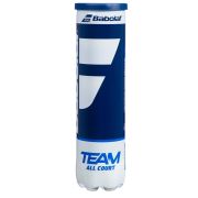 Мяч теннисный BABOLAT Team All Court,502081, уп.4 шт,одобр.ITF, сукно, нат.резина,желтый
