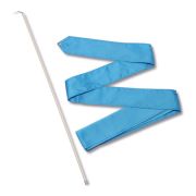 Лента гимнастическая с палочкой 56см, СЕ6-LBL, дл.6м, пластик, металл, полиэстер, голубой