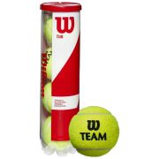 Мяч теннисный WILSON TeamW Practice, WRT111900,избыт.давл, фетр, нат.резина, уп.4 шт, желтый