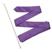 Лента гимнастическая с палочкой 50см, СЕ4-VI, дл.4м, пластик, металл, полиэстер, фиолетовый