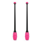Булавы для худ. гимнастики INDIGO, IN018-BKP, 41 см, пластик, каучук, в компл. 2шт, черно-розов.