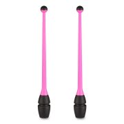 Булавы для худ. гимнастики INDIGO, IN018-PB, 41 см, пластик, каучук, в компл. 2шт, розово-черный