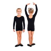 Комбинезон гимнастический длин. рукава Indigo SM-193-40, р.40, хлопок, эластан, черный