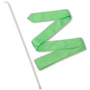 Лента гимнастическая с палочкой 56см, СЕ6-S, дл.6м, пластик, металл, полиэстер, салатовый