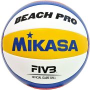 Мяч вол. пляжн. MIKASA BV550C, р.5, FIVB Approved, синт.кожа, маш.сшивка, бело-син-жел