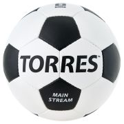 Мяч футб. TORRES Main Stream, F30185, р.5, 32 пан. ПУ, 4 под. слоя, руч. сшивка, бело-черный