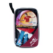 Набор для н/т DOUBLE FISH, 236A, 2 ракетки и 3 мяча, наклад. 1,8 мм, конич. ручка+ сумка-чехол