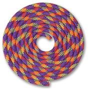 Скакалка гимнастическая INDIGO, SM-360-VCL (MLT 1), утяжел-я, 180г,длина 3м, шнур, фиол-коралл-лимон