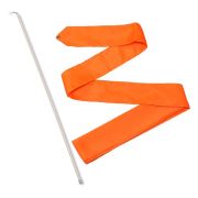 Лента гимнастическая с палочкой 56см, СЕ6-OR, дл.6м, пластик, металл, полиэстер, оранжевый