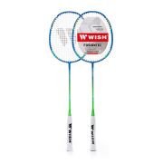 Набор для бадминтона WISH Fusiontec 770K, 2 ракетки, стальн. стерж, алюм. обод, со струнами, син/зел