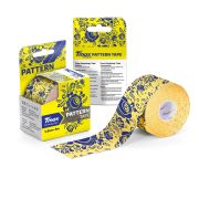 Тейп кинезиологический Tmax Pattern Gzhel3 (5 см x 5 м), арт. 423432, рисунок гжель, желтый