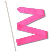 Лента гимнастическая с палочкой 50см, СЕ4-F, дл.4м, пластик, металл, полиэстер, фуксия