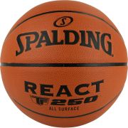Мяч баск. SPALDING TF-250 React 76803z, р.5, композит. кожа (ПУ), коричн-черн.