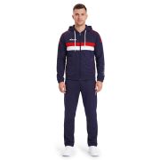 Костюм спорт. муж. с капюш. MIKASA MT550/151-083-L, р. L, 100% полиэстер, темносине-белый